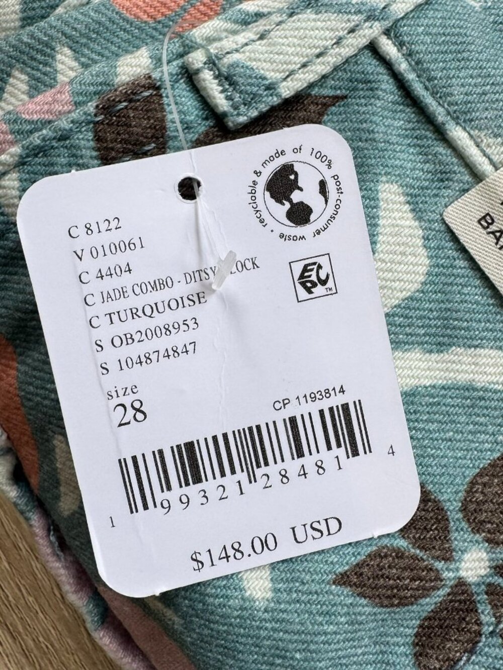 NWT Free People We The Free Good Luck Printed Barrel Jeans 28 - Picture 4 of 14